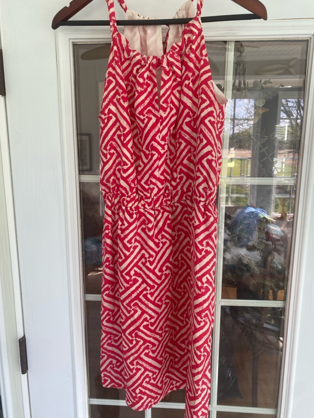 Reformation Nell Two Red & White Geo Patterned Mini Dress. Silk. Gorgeous. Sz 2